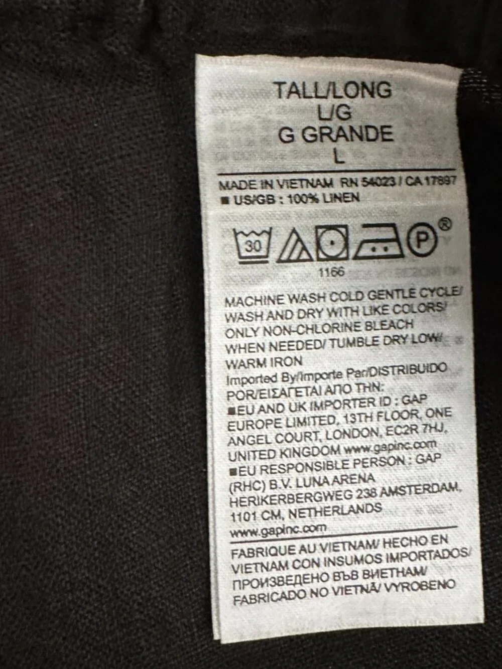 Banana Republic Women's Size L Tall Premium Linen Pull On Black Pants NEW